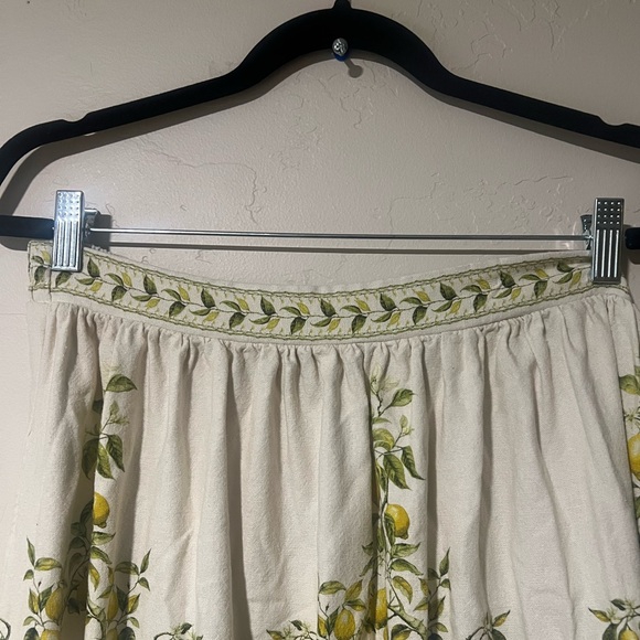 Max Studio London Linen Blend  Floral Lemon  Print Tree Skirt Size M - Picture 5 of 11